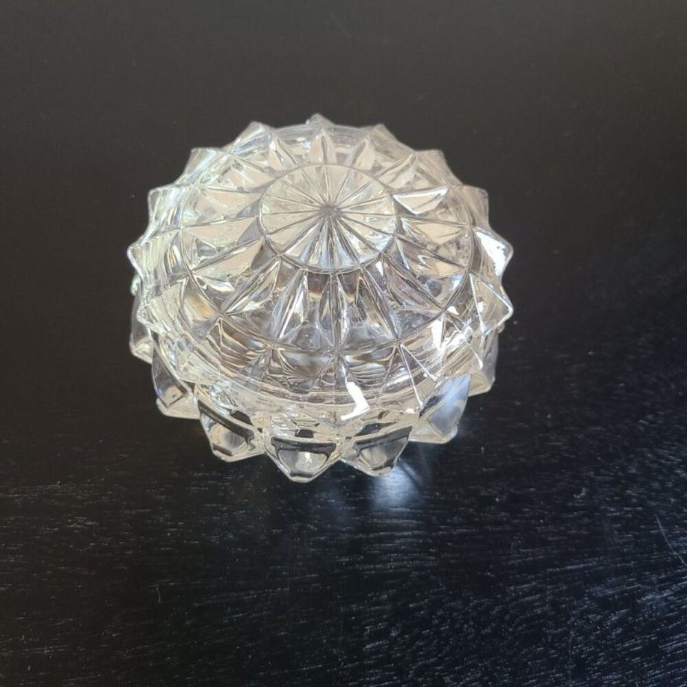 Waterford Crystal Lidded Trinket Dish Starburst Irish Powder Box Vintage Cut
